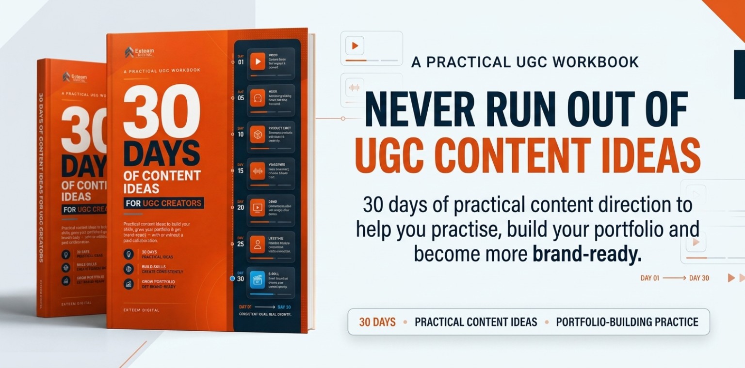 Never run out of UGC content ideas — 30 days of practical content direction to help you practise, build your portfolio and become more brand-ready