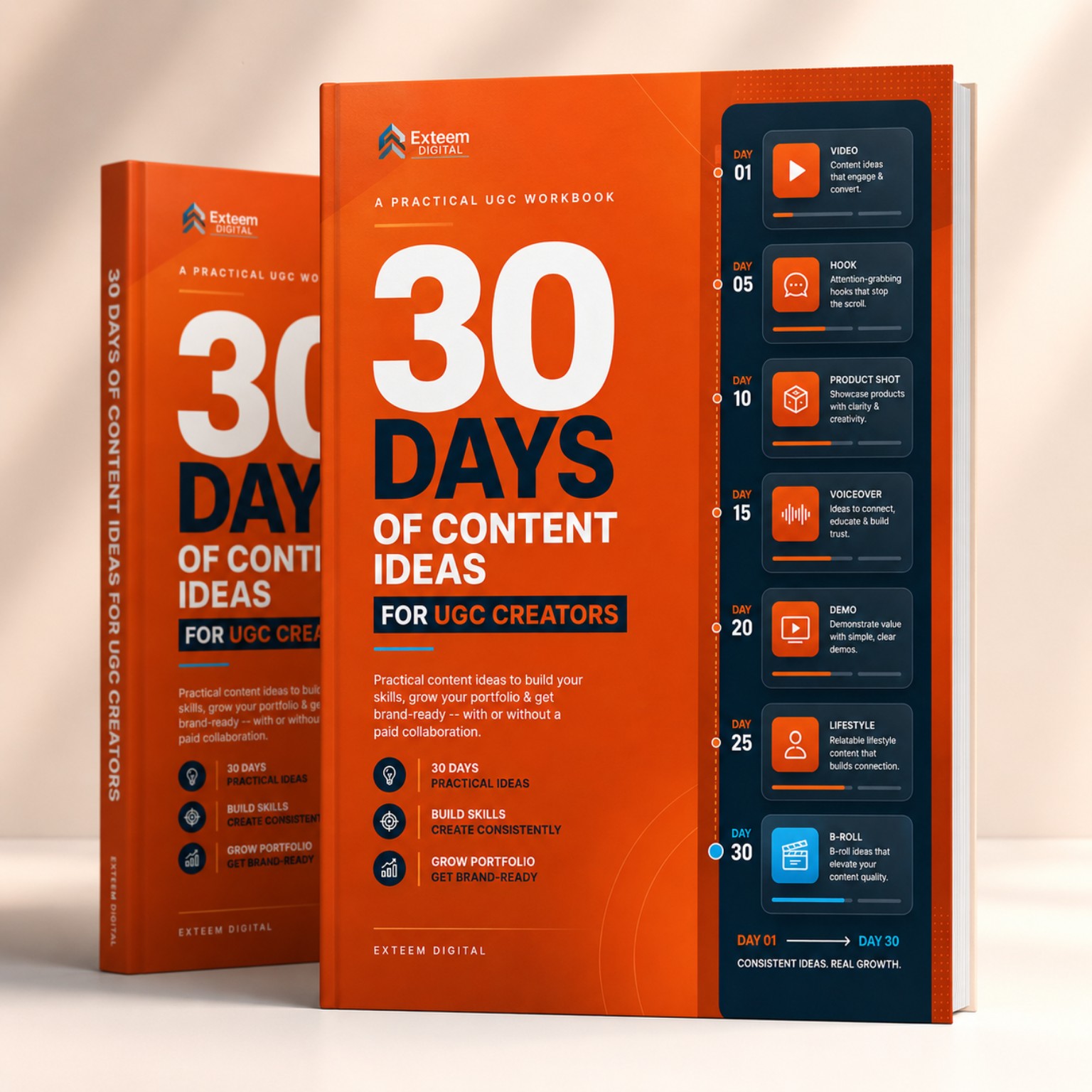 30 Days of Content Ideas for UGC Creators — a practical UGC workbook by EXTEEM DIGITAL