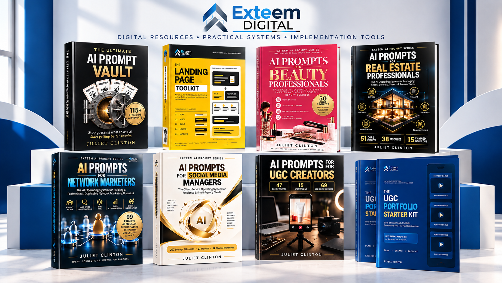 The EXTEEM DIGITAL Resource Library — a collection of practical guides, AI prompt books and implementation kits