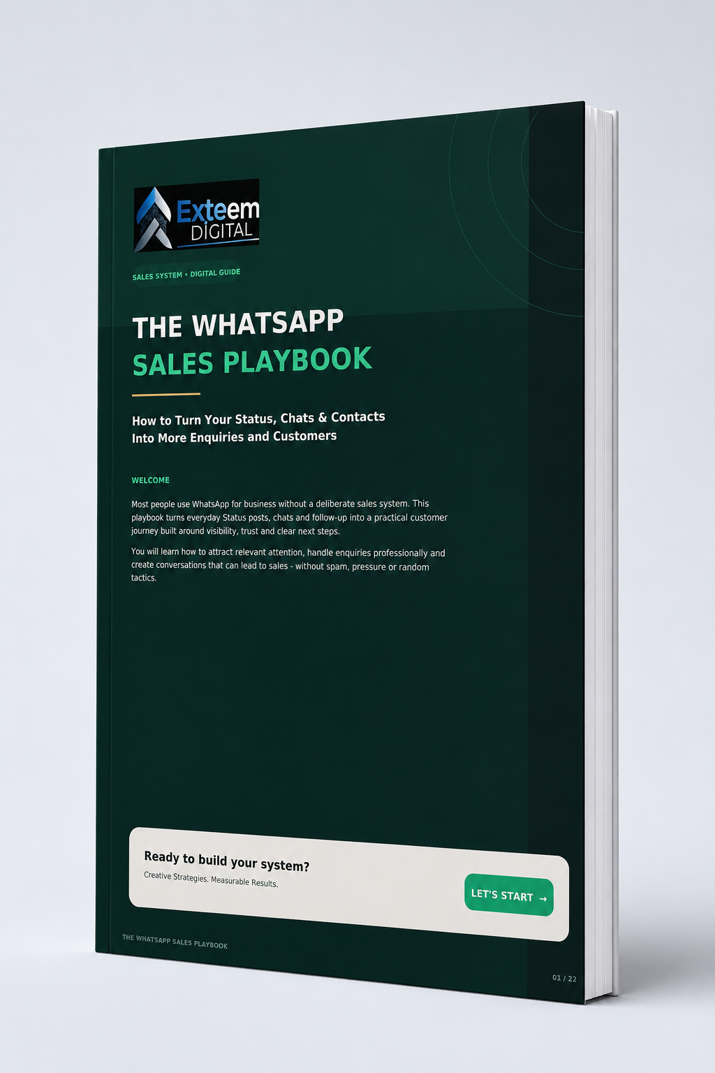 The WhatsApp Sales Playbook — Guide 01 cover, EXTEEM DIGITAL Practical Business Guides